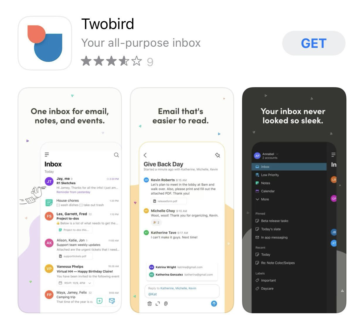 Twobird app for brain